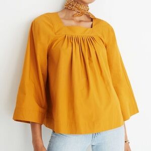 Madewell Square-Neck Top in Bronzed Leaf